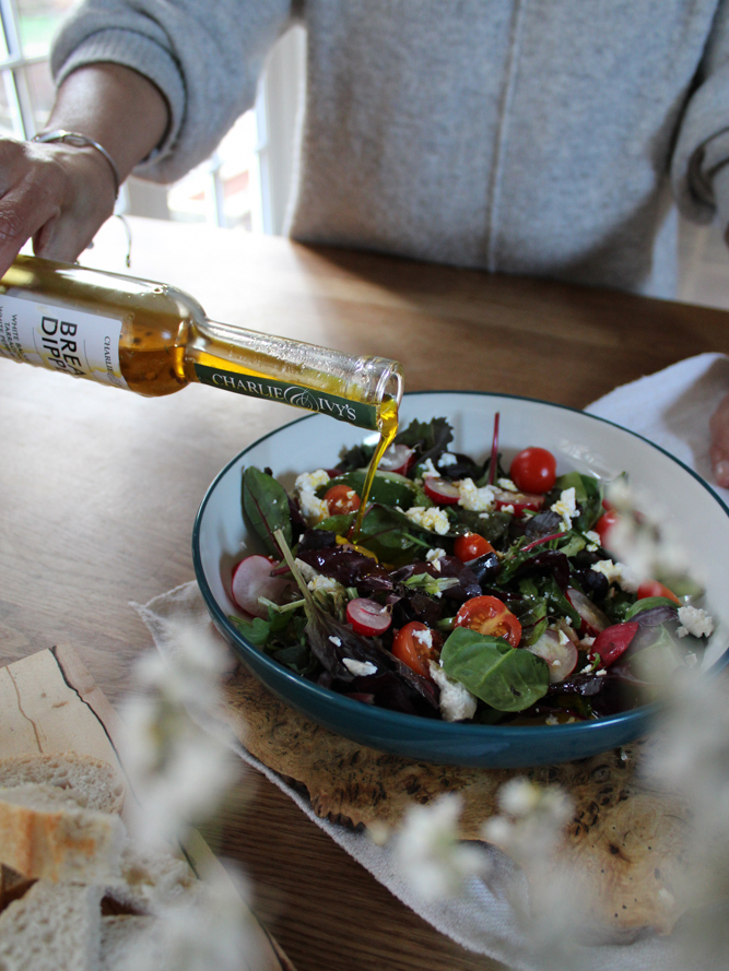 Salad Dressing with Charlie & Ivy's Bread Dippers