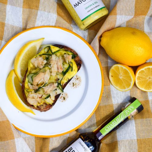 Courgette Toast with Hake & Lemon