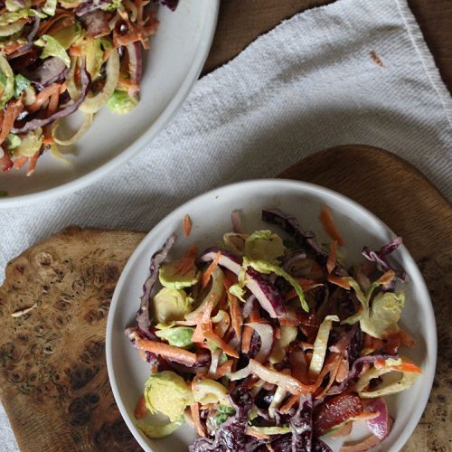 Winter veg & pancetta coleslaw with mustard & ale