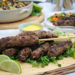 Beef Kofta Kebabs with Smoked Garlic Mayonnaise