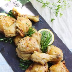 Baked Chicken with Garlic, Lemon, Rosemary & Thyme