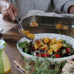 Homemade Golden Crispy Croutons