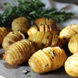 Mini Garlic & Herb Hasselback Potatoes