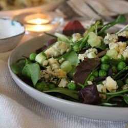 Pea, Green Leaf & Blue Cheese Salad