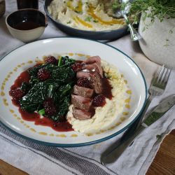 Roasted Duck Breast with Blackberry, Thyme & Balsamic Recipe
