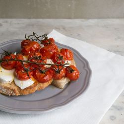 Simple Roasted Tomato & Mozzarella on Toast