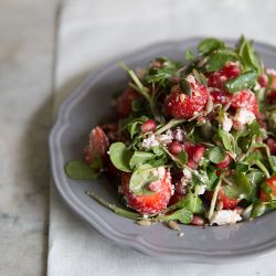 Strawberry & Pomegranate Salad with Feta 