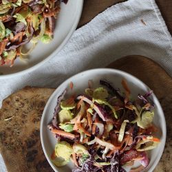 Winter veg & pancetta coleslaw with mustard & ale