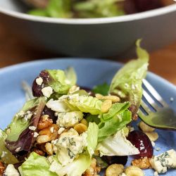 Charlie & Ivy's Stilton, Grape & Fava Bean Salad with Honey & Mustard Dressing