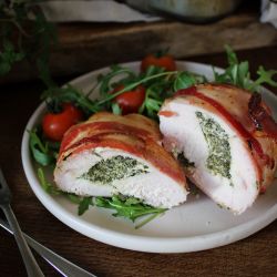 Honey & Mustard Stuffed Chicken with Spinach & Goat's Cheese