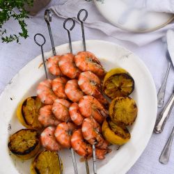 Charlie & Ivy's Lemony Prawn Fire Pit Skewers Recipe