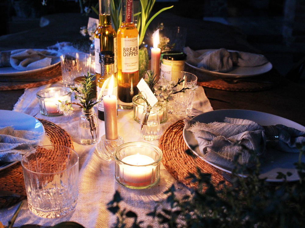 Candle lit Spring table