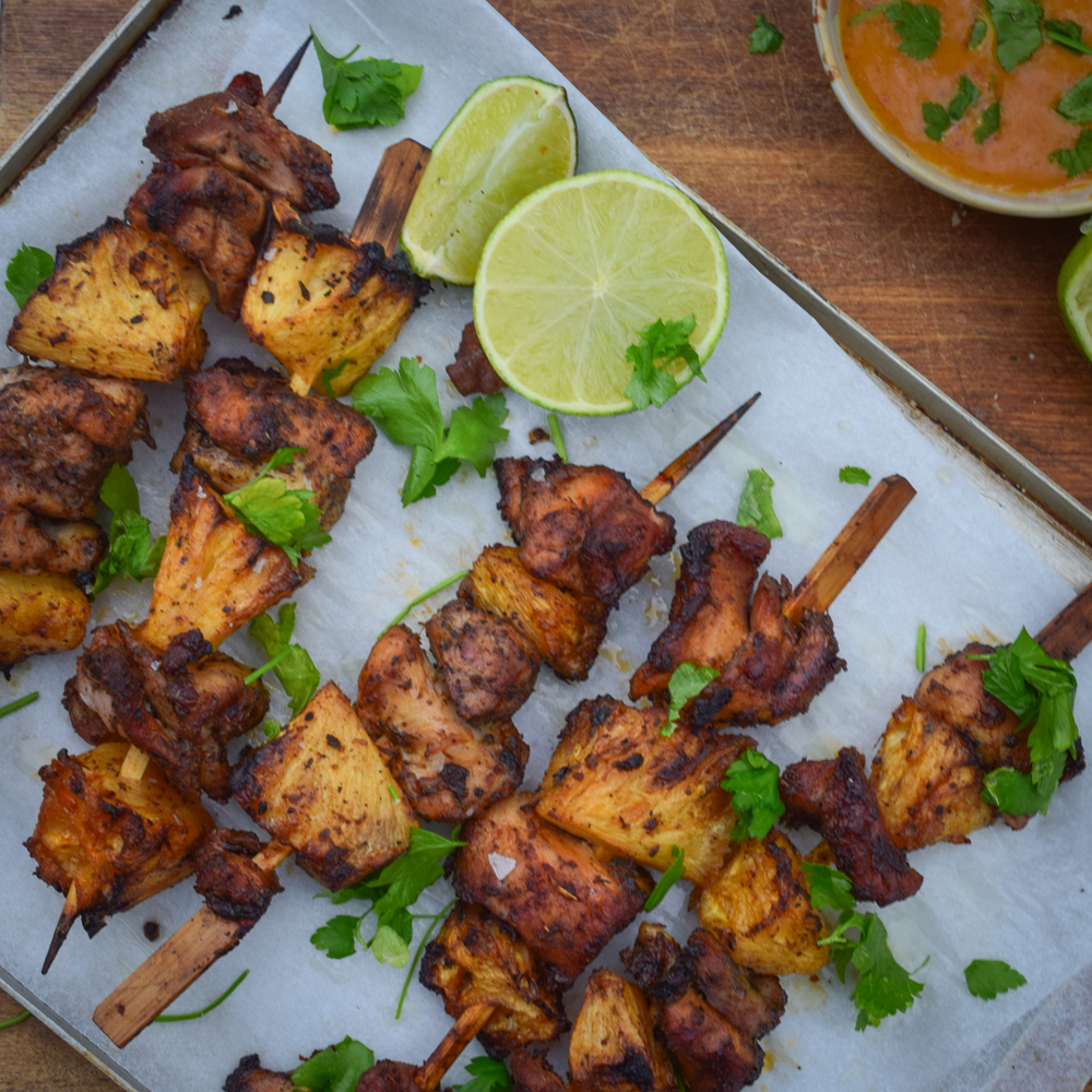Jerk Chicken & Pineapple Skewers
