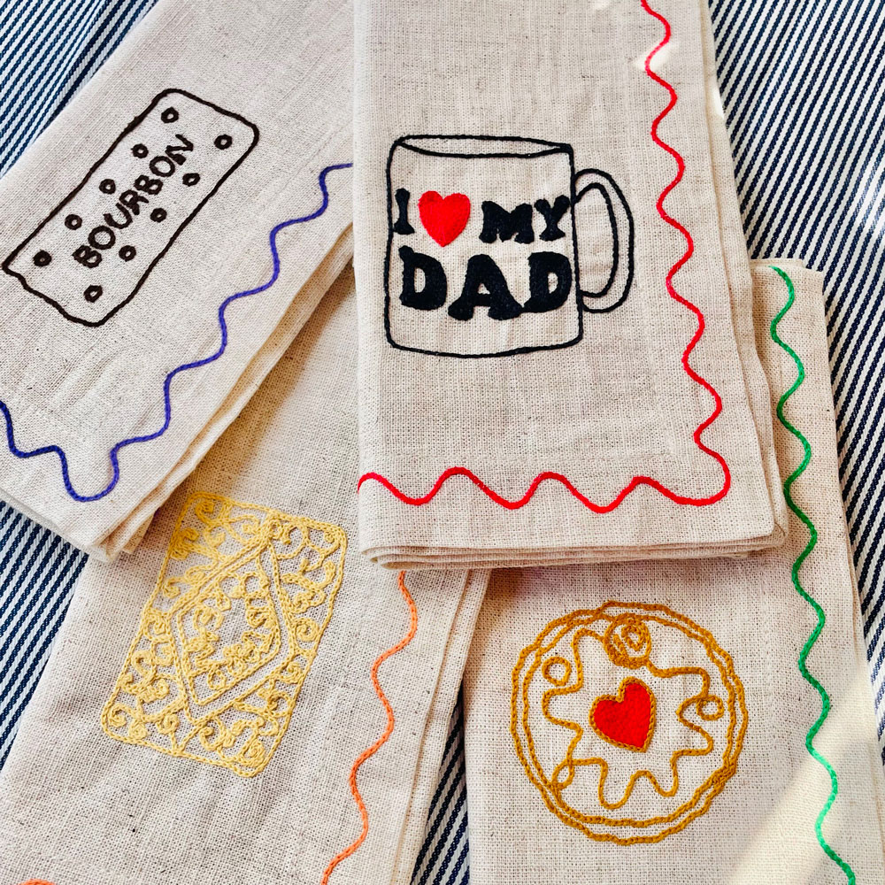 Embroidered Father's Day Napkin Set