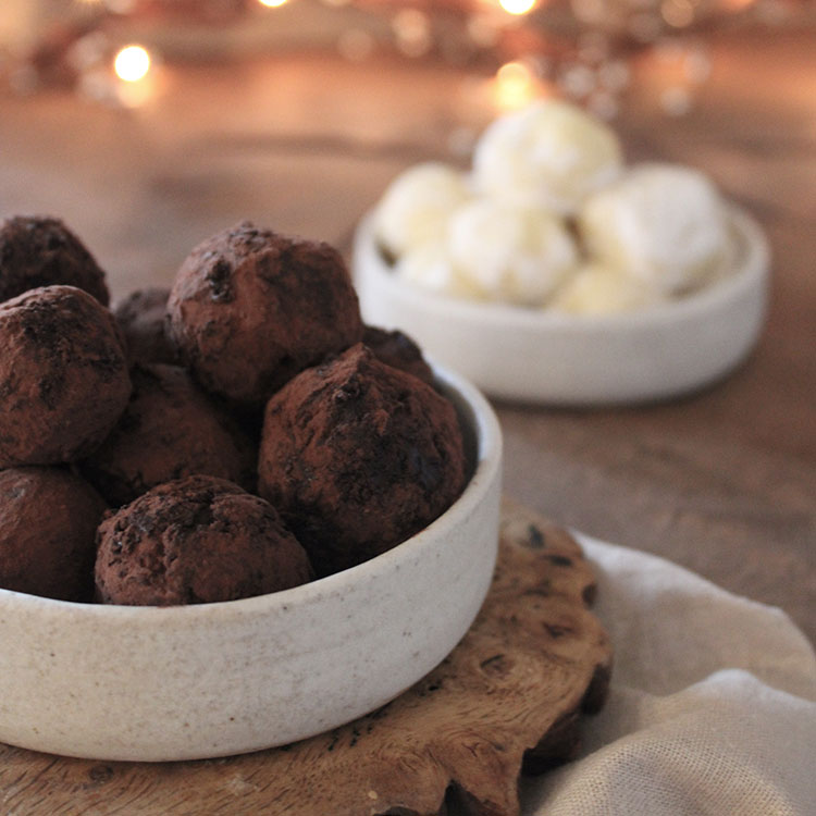 Dark & White Chocolate Gin Truffles