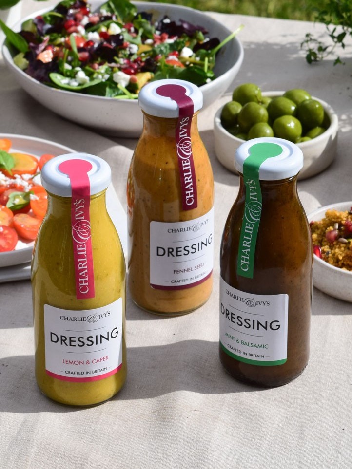 Our new dressings on a table