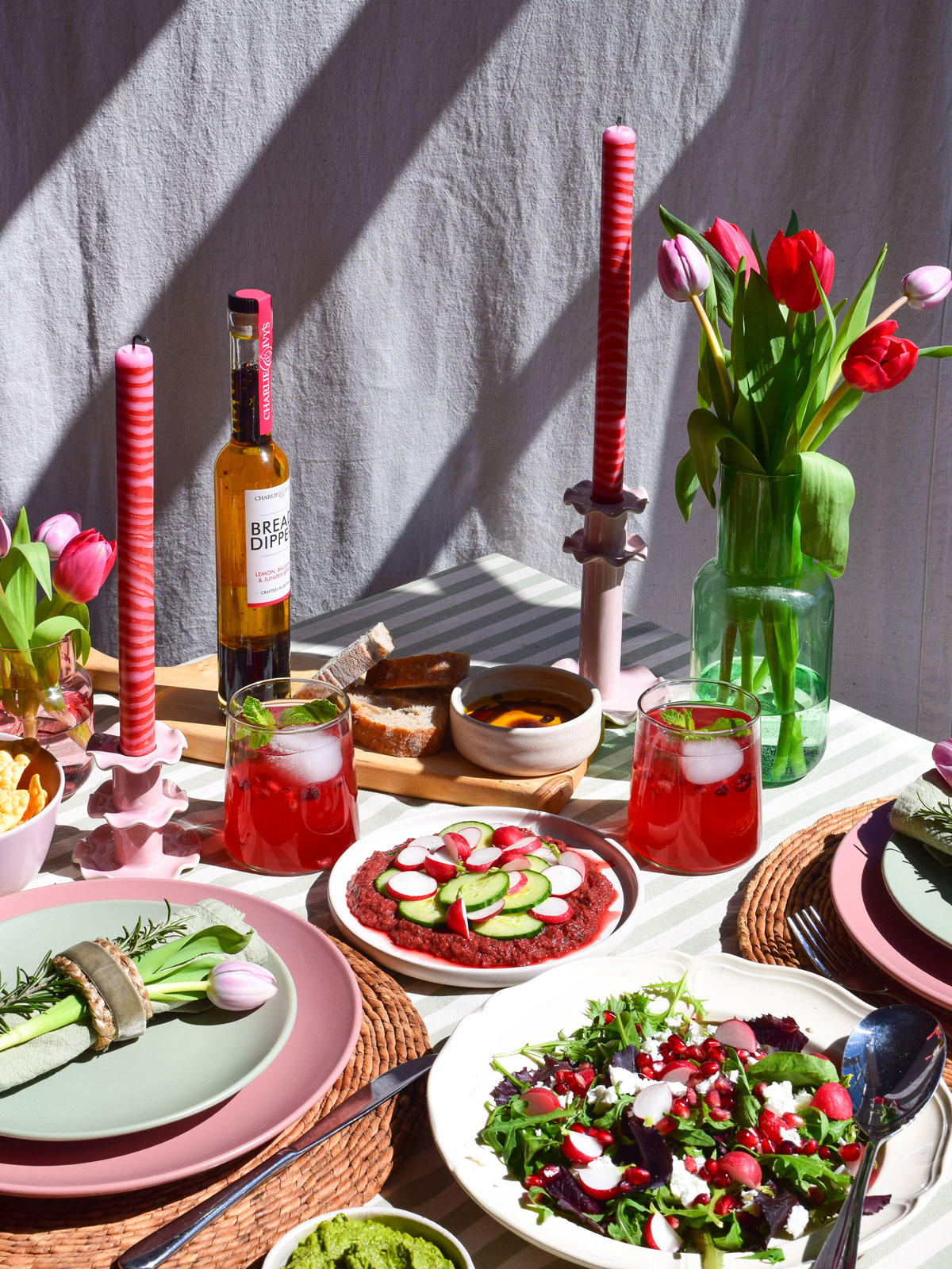 A Pink themed tablescape