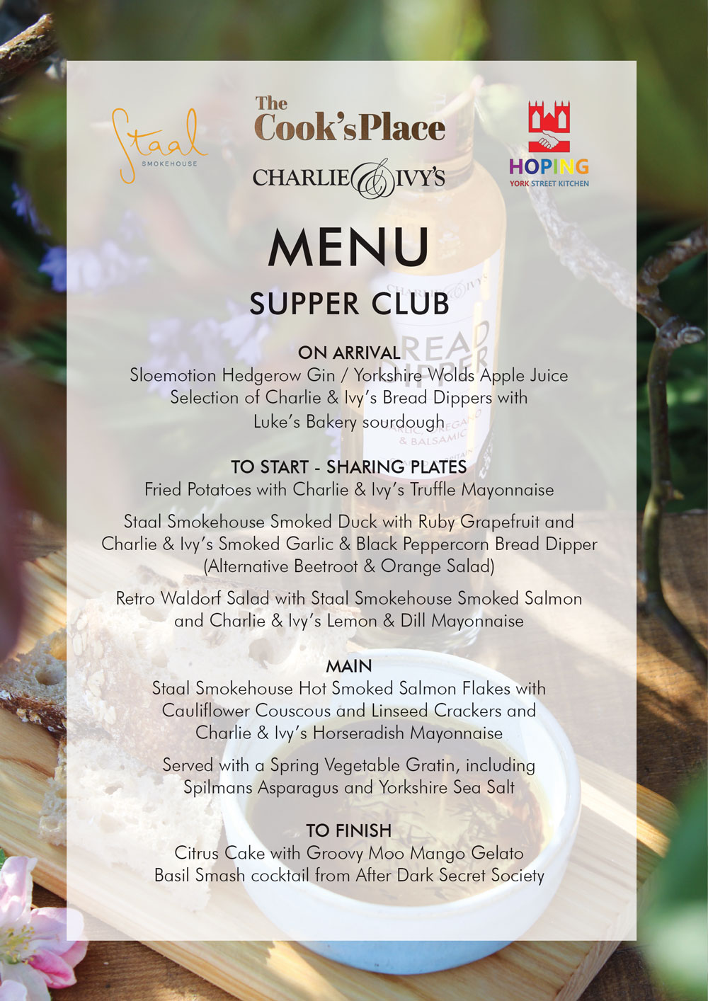The Cook's Place - May Menu The Cook's Place