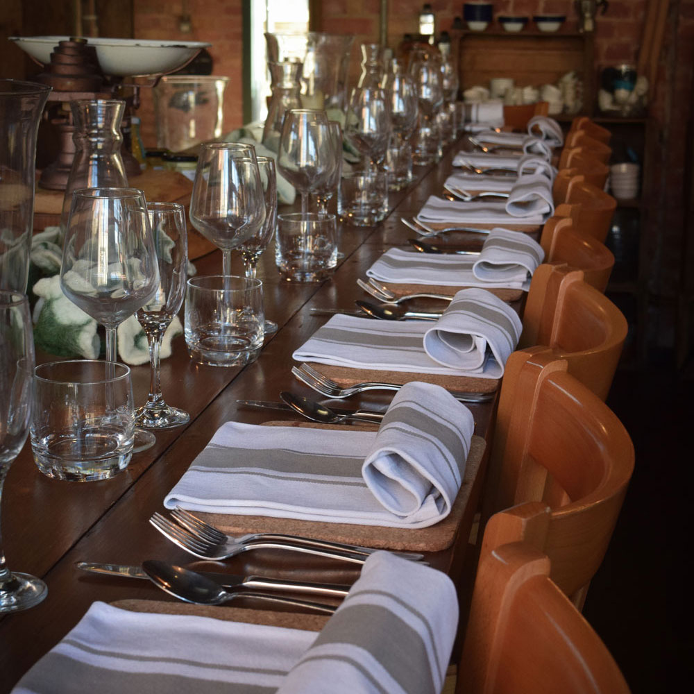 The chefs table set at The Cook's Place
