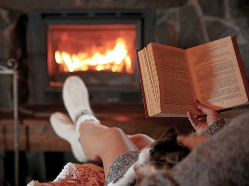 Reading by the fire